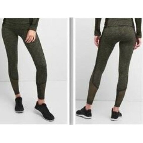 GapFit Motion High Rise Seamless Space Dye Leggings - Olive Green - Picture 9 of 9
